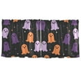 thumbnail image 7 of Yayeee Kitchen Curtains Tier Set of 2 Light Filtering 57"x24" Over Sink Window Panels, Halloween Orange Ghosts, 7 of 7