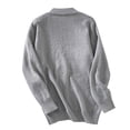 thumbnail image 4 of Idoravan Gray Cardigan for Women Women's Solid Color Botton Fall and Winter Long Sleeve Loose Fashion Sweater Top, 4 of 5