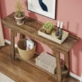 thumbnail image 4 of Rustic Brown 41.3" Long Console Table for Entryway & Living Room | 2-Tier Narrow Farmhouse Entryway Table with Spacious Storage & Sturdy Particleboard Build | Slim Hallway Table, 4 of 6