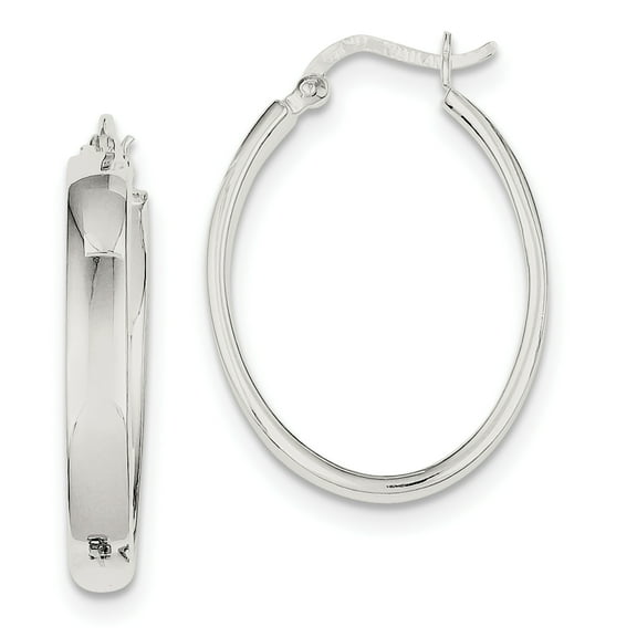 Primal Silver Sterling Silver Oval Hoop Earrings