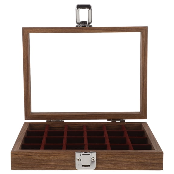 Phenofice Jewelry Organizer Light Brown Walnut Multifunctional Design Spacious Interior