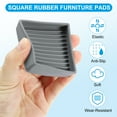 thumbnail image 3 of Uxcell Square Rubber Furniture Pads Non Slip Caster Cups Anti Skid Floor Protectors for Furniture Feet Bed Couch Chair Grey 2.5"x2.5", 3 of 7