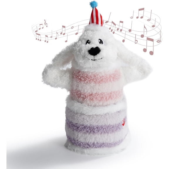 Fuzzwoof Birthday Cake Dog Toy, Dancing with Echo Function Feature, Singing Birthday Songs, Interactive Dog Toys, Plush Stuffed Puppy Toy, Birthday Gift for Dogs