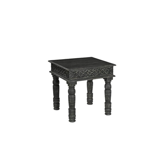 Taran Designs Eldris Carved Solid Wood End Table