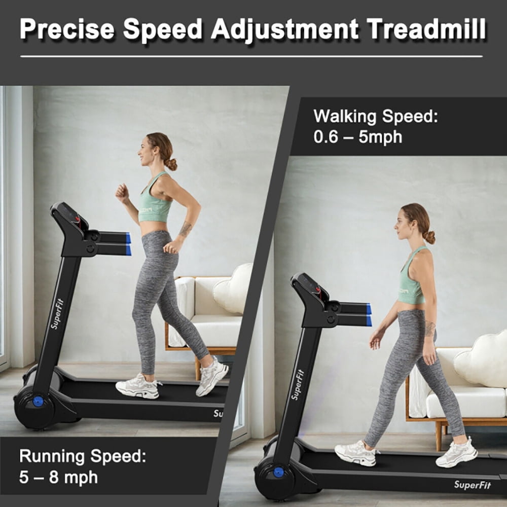 Barara King Treadmill, Electric Treadmill, Walking Jogging Machine,3HP Electric Folding Treadmill with Bluetooth Speaker-Blue