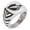 Silver, variant on Stainless Steel Skull & Crossbones Kiss of Death Chevron Pattern Biker Style Polished Ring