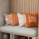 thumbnail image 5 of Fundas de almohada de 18 x 18, moderna funda de almohada para sofá, decorativa de tela de lino para exteriores, para sofá, cama, coche (naranja, 18 x 18, juego de 4) JM, 5 of 6