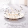 thumbnail image 3 of Peinado de novia flor de tocado de niña de cristal - dorado, 3 of 5