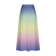thumbnail image 5 of Mqqzkk Women's Color Gradient Midi Skirt Fashion Pleated Skirts High Waisted A Line Skirts Flowy Long Skirts Casual Summer Beach Skirts, 5 of 5