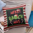 thumbnail image 4 of Funda de almohada navideña de Grinch de 18 x 18 pulgadas, funda de almohada navideña, decoración de ambiente festivo de invierno, regalo de Navidad, 4 of 6