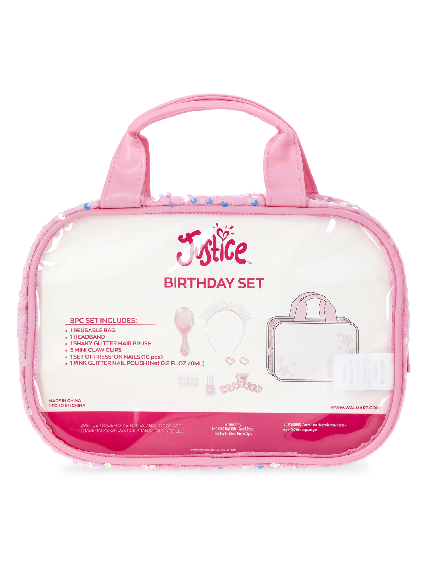 Justice Girls Birthday Accessories and Bag Set, 8-Piece - Walmart.com