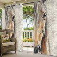 thumbnail image 3 of Horse Head Outdoor Curtains for Patio, Animal Farmhouse Rustic Watercolor Sunshade Privacy Drapes Grommet Waterproof Outside Curtains for Porch/Cabana/Balcony 54"x 108", 1 Panel, 3 of 9