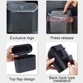 thumbnail image 6 of Weloille Portable Hanging Mini Car Trash Can, Wastebasket Trash Can with Lid, Plastic Desktops Trash Can, Garbage Can for Car Office Home, 6 of 9