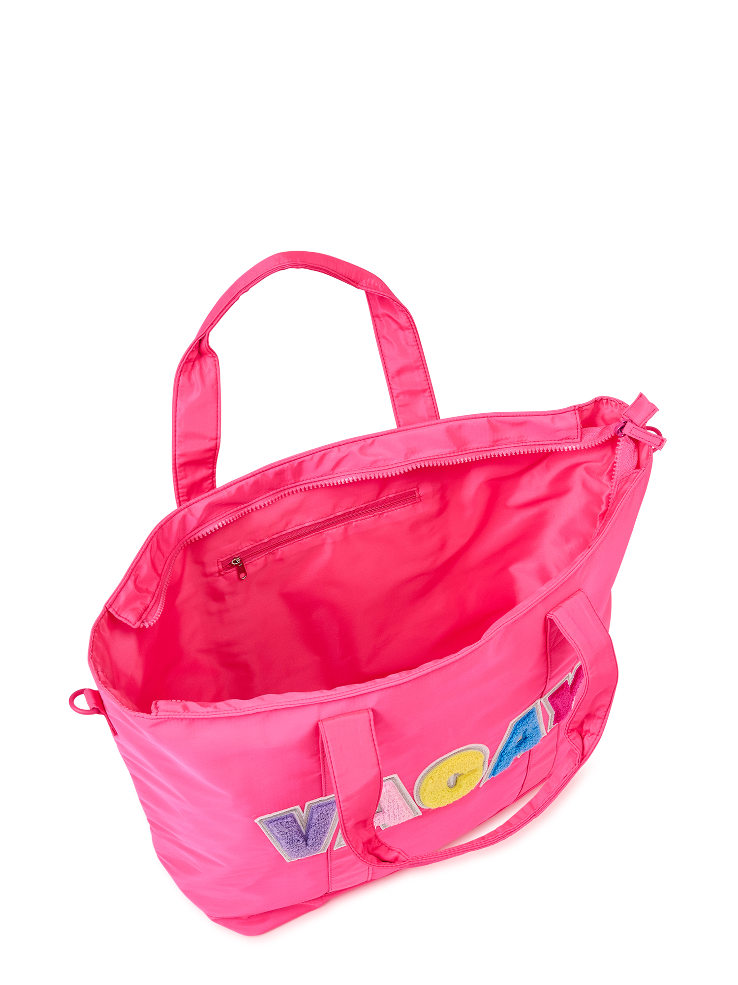 No Boundaries Women’s Nylon Vacay Tote and Pouch Set, Fuchsia, 2-Piece
