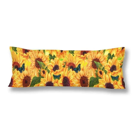 Gckg Summer Warm Sunflower Body Pillow Covers Pillowcase 20x60