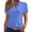 Blue, variant on Kilaqueen Hollow Out Womens Blouses Casual Eyelet Embroidered Short Sleeve Summer Tops Lace Button Down Shirts Dressy Eyelet V Neck Blouse