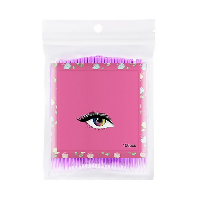 VONKY Eyelashes Extension Micro Applicator Brush Double-Headed Swab Cotton Microbrush Pink