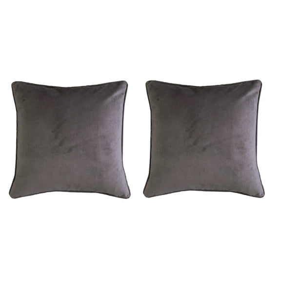 Bradley Gray Solid Polyester 20 in. x 20 in. Throw Pillow (Set of 2)