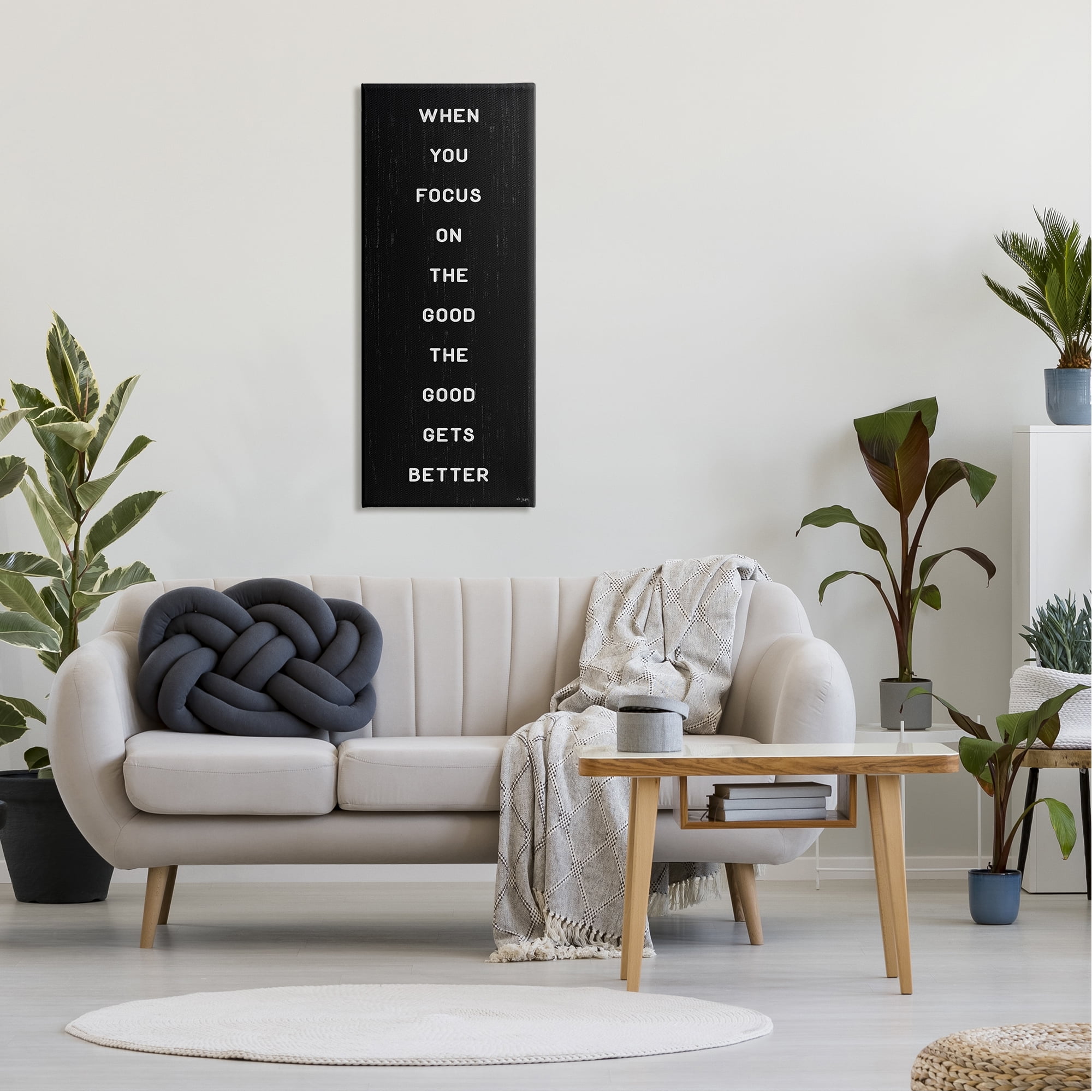 Stupell Industries Focus on Good Motivational Inspirational Painting Gallery Wrapped Canvas Print Wall Art, 17 x 40