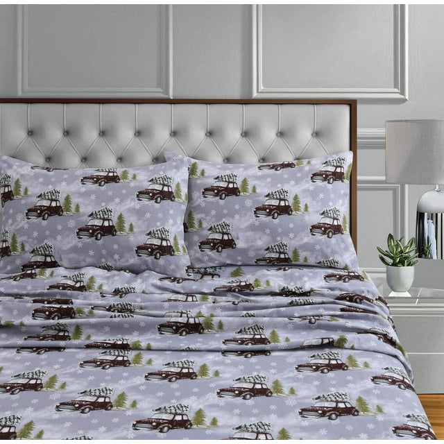 Juego de sábanas Tribeca Living de franela 100% algodón Cal King Size