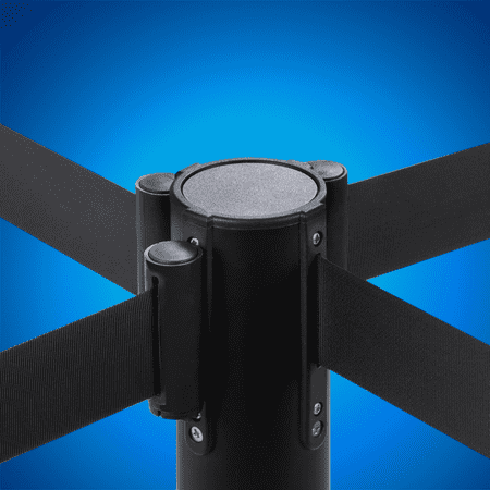 Yaheetech 6-Pack Stanchion with 6.5 Foot Retractable Belt Crowd Control Stanchion Queue Line Post Barrier