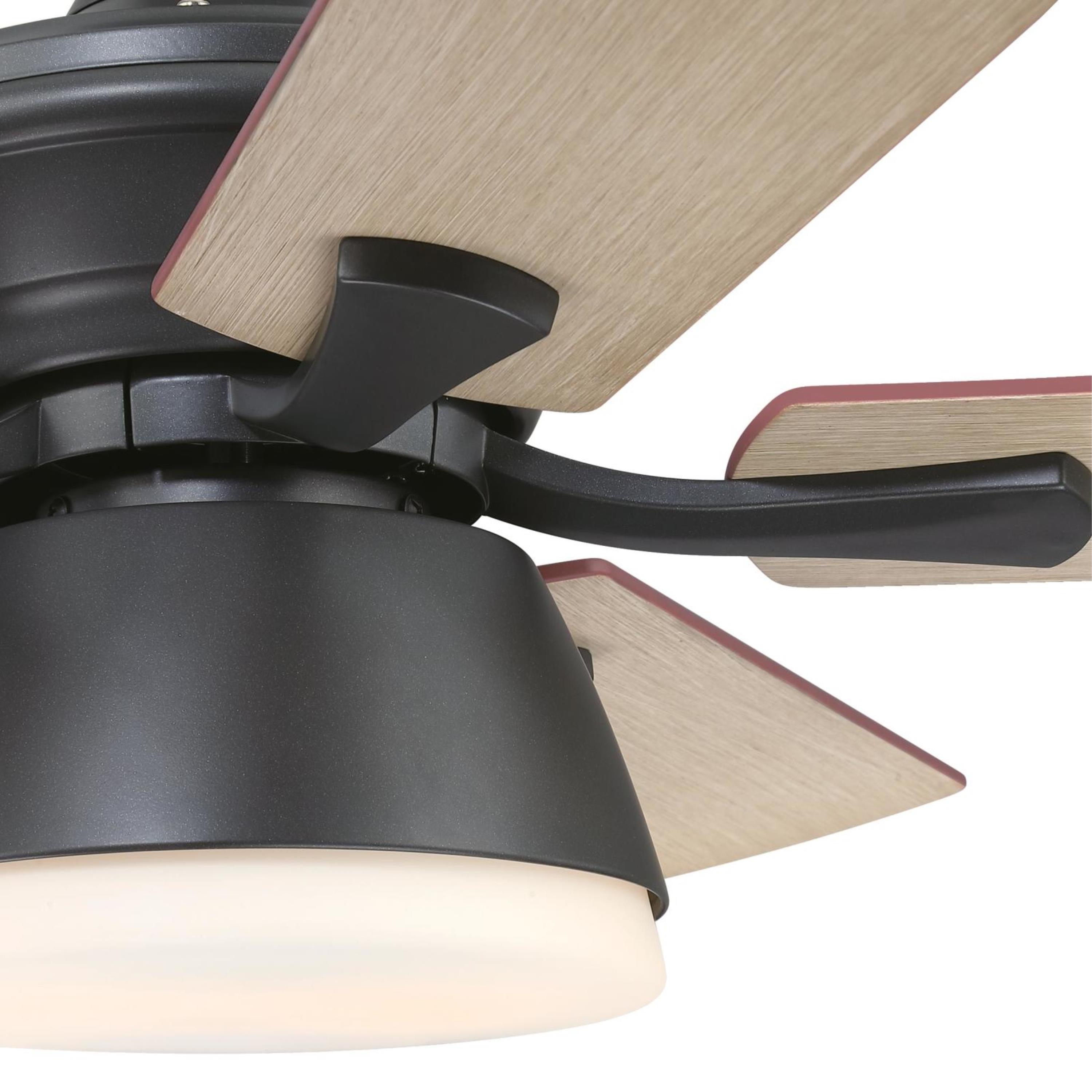 Westinghouse Lighting Nevada 42-Inch Indoor/Outdoor 5-Blade Iron Ceiling Fan, Dimmable LED Light Fixture with Opal Frosted Glass, Remote Control Included