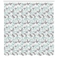 thumbnail image 3 of Butterfly Shower Curtain, Beautiful Flying Wild Nature Insects Pattern on Silhouette Leaves Background, Fabric Bathroom Set with Hooks, 69W X 84L Inches Extra Long, Multicolor, by Ambesonne, 3 of 3