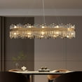 thumbnail image 3 of HOOMEDELIER 51" Modern 20-Light Oval K9 Crystal Chandelier - Gold Dimmable Pendant Light for Dining Room, Living Room & Kitchen Island, 3 of 17
