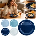 thumbnail image 5 of 10.2 Inch Wheat Straw Dinner Plates, 1 Pack Unbreakable Sturdy Plastic Reusable Plate, Microwave and Dishwasher Safe PP Plates, Lightweight Dinner Plates, Non-Toxic, BPA Free,Ice, 5 of 8