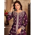 thumbnail image 3 of Tenue de Mariée Violette Personnalisée, Lourd, Designer Pakistanais, Mariage, Fête Indienne, Robe Anarkali, 3 of 5