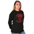thumbnail image 4 of Funny Lazy Bones Skull Pun Humor Plus Size Long Sleeve Graphic Tee Shirt Brisco Brands 2X, 4 of 5