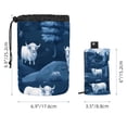 thumbnail image 5 of PhooArto Travel Cosmetic Bags Barrel Makeup Bag, Multifunctional Toiletry Bucket Bags Round Organizer Storage Pocket, Blue Mountain Cattle Cow, 5 of 6