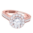 thumbnail image 3 of Aonejewelry 1 Ct. Halo Round Diamond Antique Milgrained Engagement Ring In 14k Rose Gold, 3 of 4