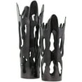thumbnail image 6 of DecMode 20", 16"H Drip Black Aluminum Vase with Melting Designed Body, Set of 2, 6 of 11