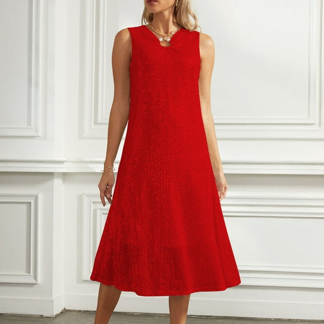 EGNMCR Robes de Soirée pour Femmes, Robes Formelles pour Femmes, Robes de Cocktail pour Femmes Mode Femme Robe Femme Couleur Unie à Paillettes