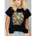 thumbnail image 1 of Flower Patterned Printed T-Shirt, Summer Short Sleeved Round Neck Top, Comfortable And Versatile ForCamisetas de verano para mujer, manga corta, cuello redondo, casual, lindo, con gráficos, camisetas, 1 of 7