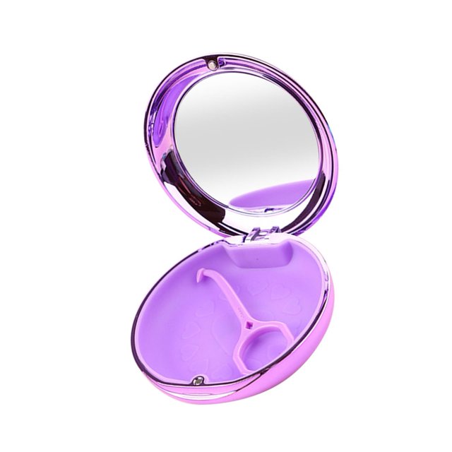 transemion Travel Retainer Case with Mirror Mouth Guard Case Protection with Vent Holes Purple