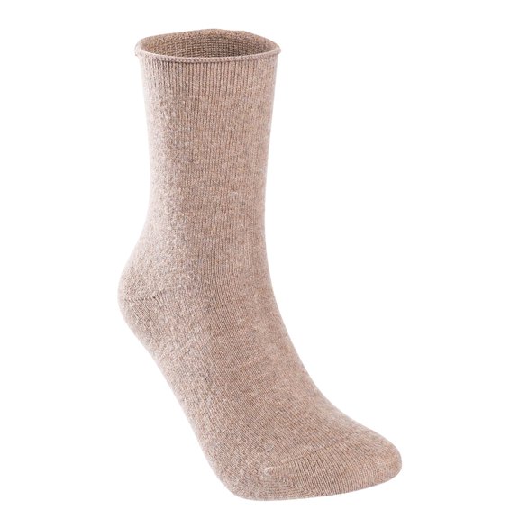 Lian Life Style Big Girls Women's 1 Pair Wool Crew Socks with Unique Designs, L1844, Size 6-9, Color Beige