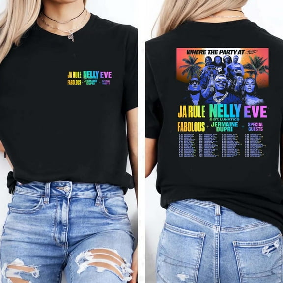 Where The Party At T-shirt, Nelly , Ja rule , Eve , Fabolous , Chingy & St. Lunatics Concert Tour Shirt