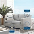 thumbnail image 5 of Lounge Loveseat Sofa, Sunbrella, Rattan, Wicker, Grey Gray, Modern Contemporary Urban Design, Outdoor Patio Balcony Cafe Bistro Garden Furniture Hotel Hospitality, 5 of 9