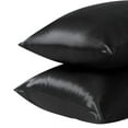 thumbnail image 6 of Fdelink Silk Pillowcases 2 Pack for Hair and Skin Both Sides Proof Soft Breathable Smooth Silk Pillow Cover Pillo Cover Black, 6 of 6