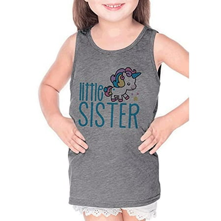 

7 ate 9 Apparel Girl s Unicorn Little Sister Sibling Magical Grey Contrast Tank