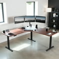 thumbnail image 6 of VIVO Dark Walnut / Black Electric 71" x 71" Curved Corner Stand Up Desk, 6 of 7