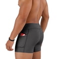 thumbnail image 4 of Men's High Waist Compression Athletic Shorts with Pockets, Breathable Tight Fit Gym Training 3 Inch Inseam Workout Bottoms for Running and Fitness, 4 of 6