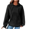 thumbnail image 2 of Waffle Hoodie for Women,2023 Waffle Hoodies for Women Trendy Lightweight Solid Color Hooded Sweatshirt Fall Long Sleeve Loose Fit Casual Pullover, 2 of 7
