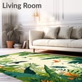 thumbnail image 2 of ODIKA 4'x6' Machine Washable Non-Slip Area Rug, Playroom Round Abstract Jungle Adventure High Traffic Rug, Green, 85284, 2 of 7