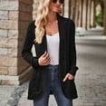 thumbnail image 5 of Qwertyu Womens Long Cardigan Lightweight Sweater Open Front Long Sleeve Cardigans with Pockets 2025 Black 2XL, 5 of 7
