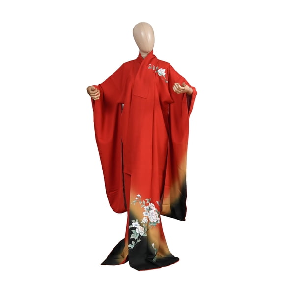 DEAR VANILLA Authentic Traditional Japanese Furisode Kimono for Women Silk Robe Made in Japan KMF-0261