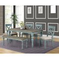 thumbnail image 3 of Roundhill Furniture Prato Blue and Brown Two-Tone Finish Wood Dining Table, 3 of 7