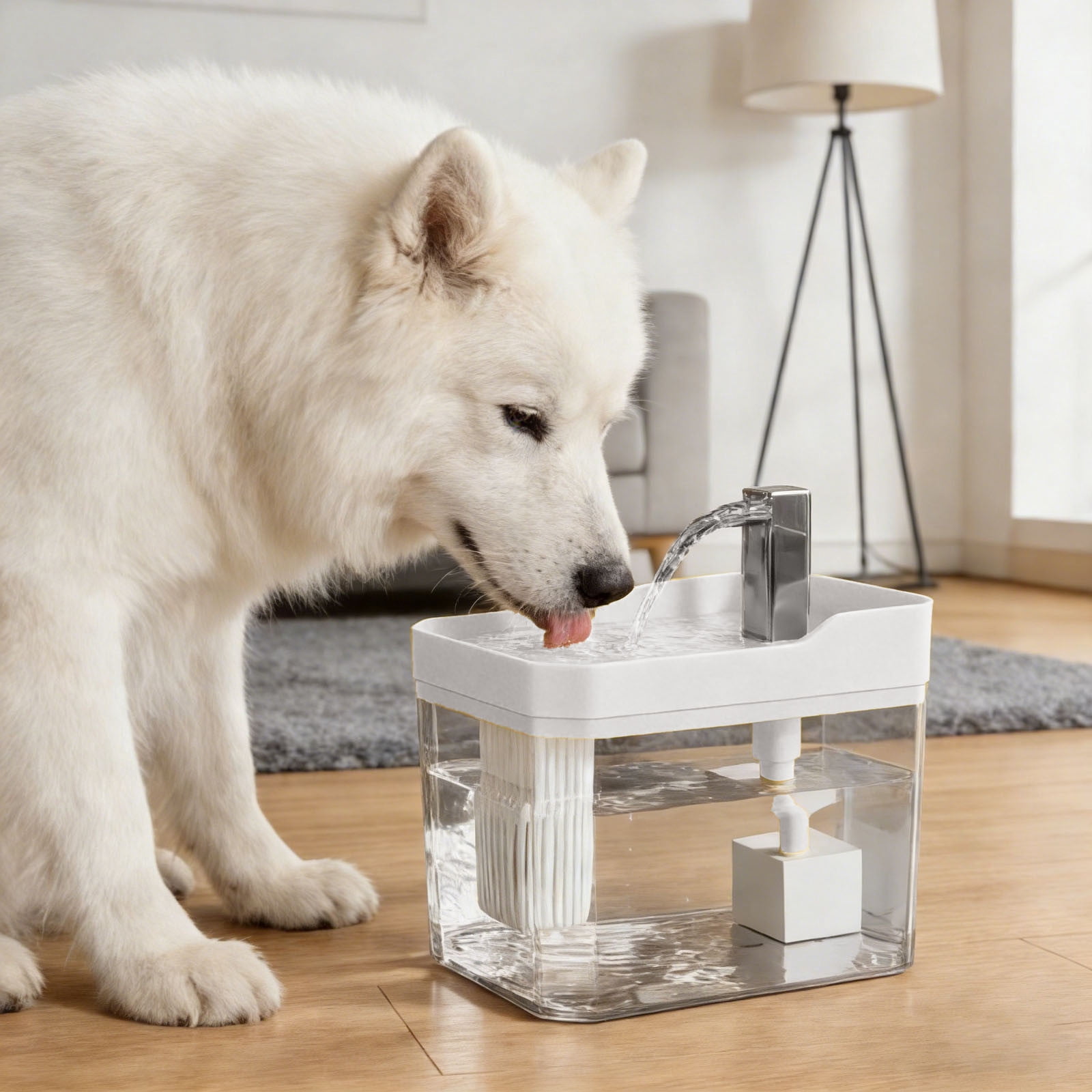 Automatic Cat Water Dispenser, 1.5L Quiet Pet Fountain with Smart Sensor & Low Water Shut-Off - Easy Clean Design for Indoor Pet Hydration